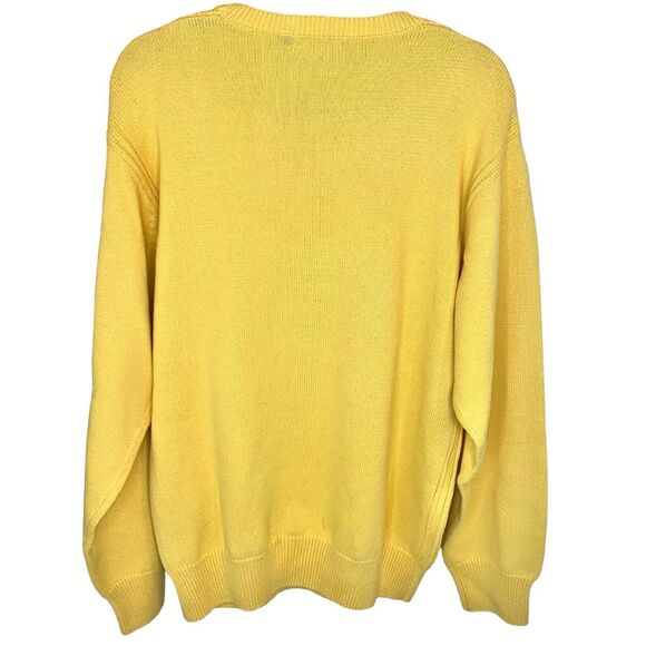 Nautica Men's 100% Cotton Crew Neck Sweater Size XL Yellow Gold Embroidered Logo - Picture 2 of 5